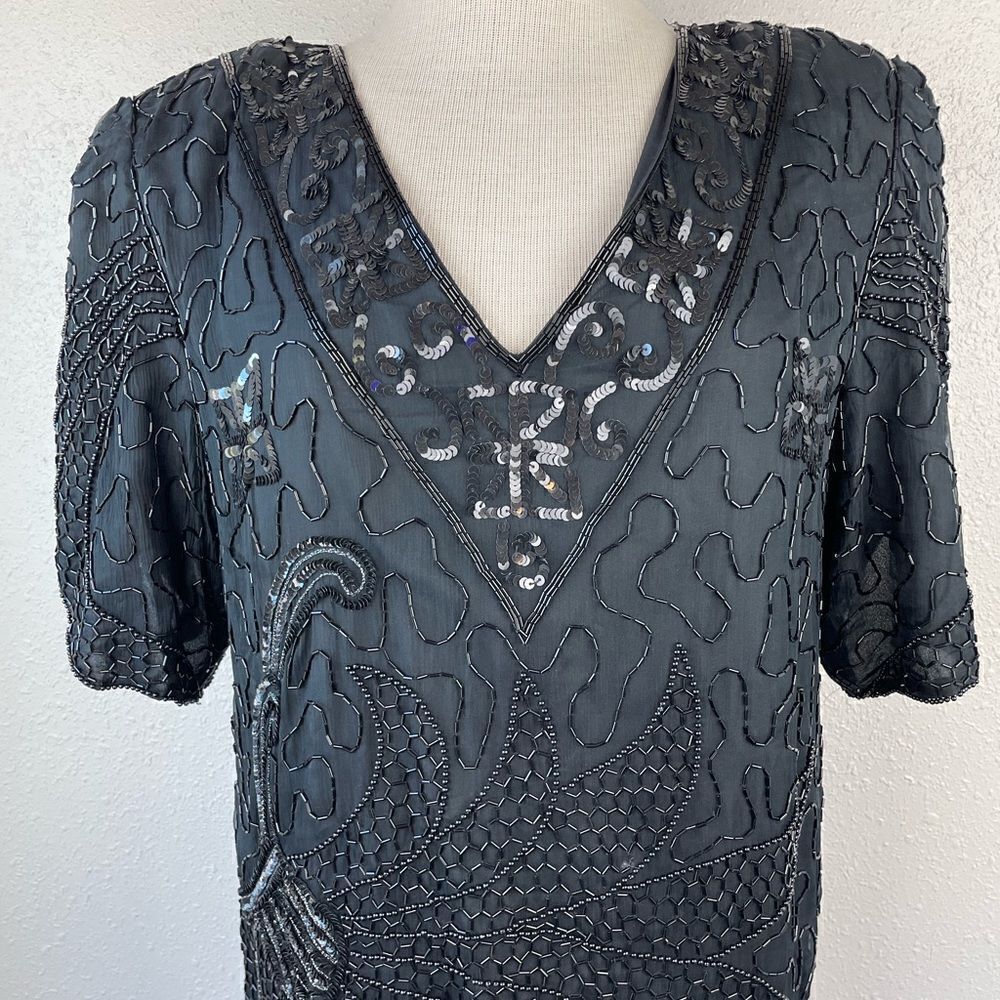 NWT Mark & John Beaded Sequin Blouse Size M NWT - image 2